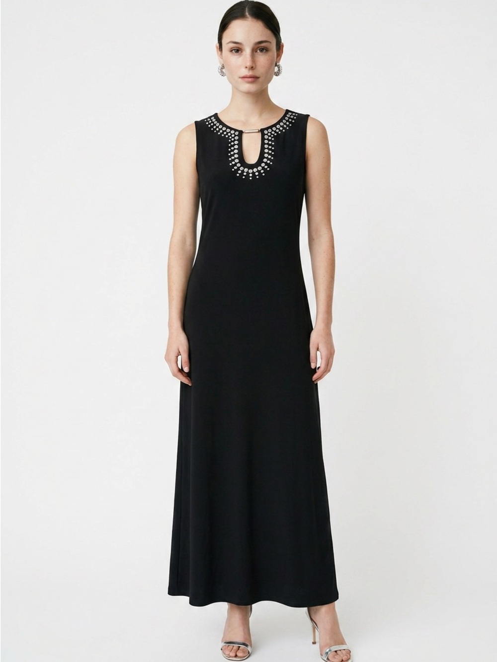 👗|•TIANA B.•| Long Black Studded Maxi Dress Size 6